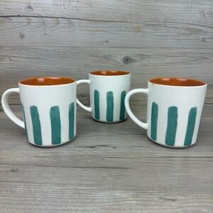 Wild Sage Lia Teal (3) 16oz Mugs, Excellent Condition